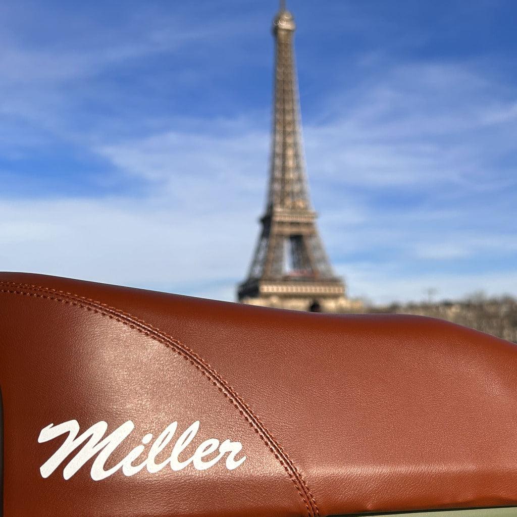 vélo electrique cargo biplace Garrett Miller X selle cuir marron