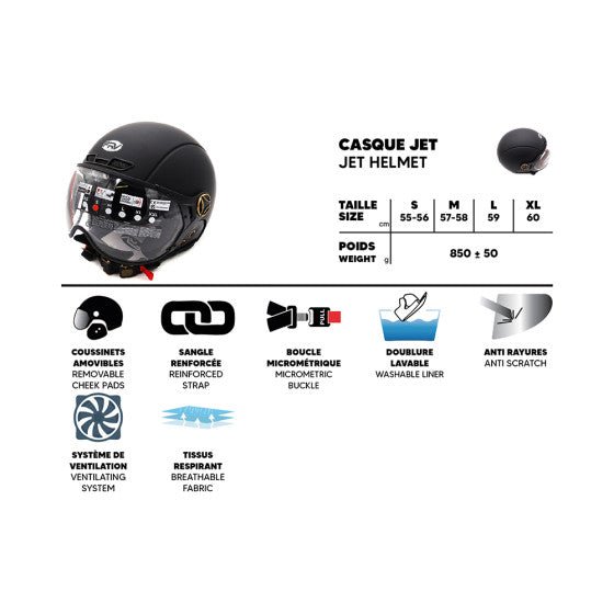 Casque de Vélo JET FRV Noir Mat - Weebot