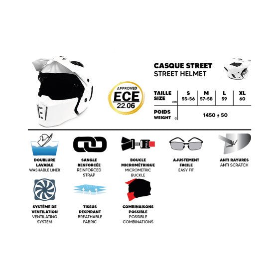 Casque Street FRV blanc - Weebot