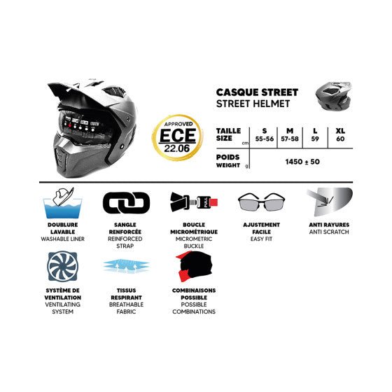 Casque Street FRV Zwart Mat