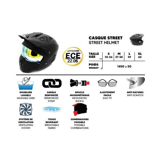 Casque Street FRV Noir Mat - Weebot