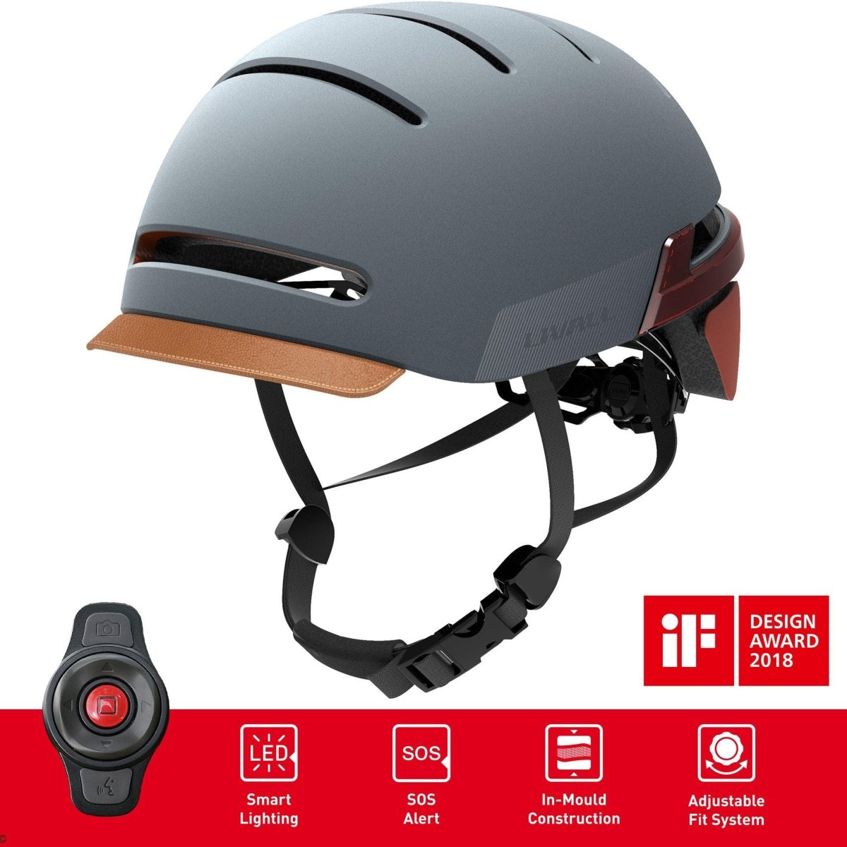 Casque de vélo connecté Livall BH51T - Gris - Weebot