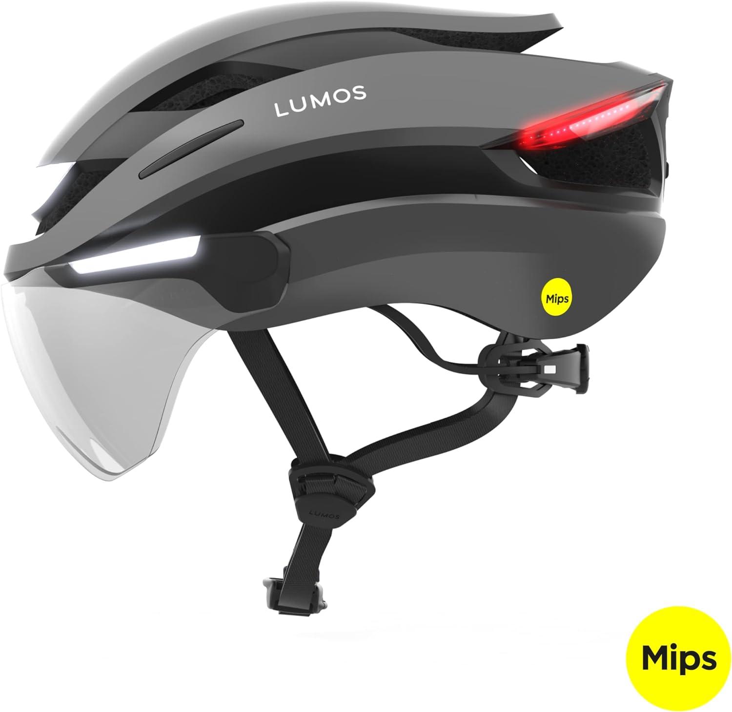 Lumos Ultra E-Bike MIPS Casco lampeggiante illuminato M-L Nero (54-61 cm) con visiera per scooter elettrico