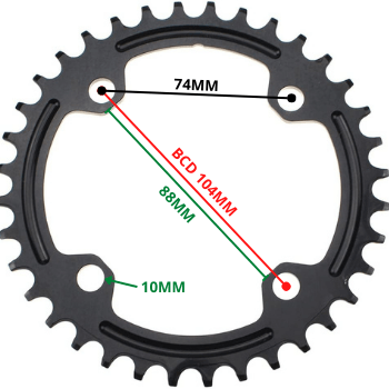 Plateau 104 BCD (Sans Spider) pour Kit Weebike - Weebot - Weebot