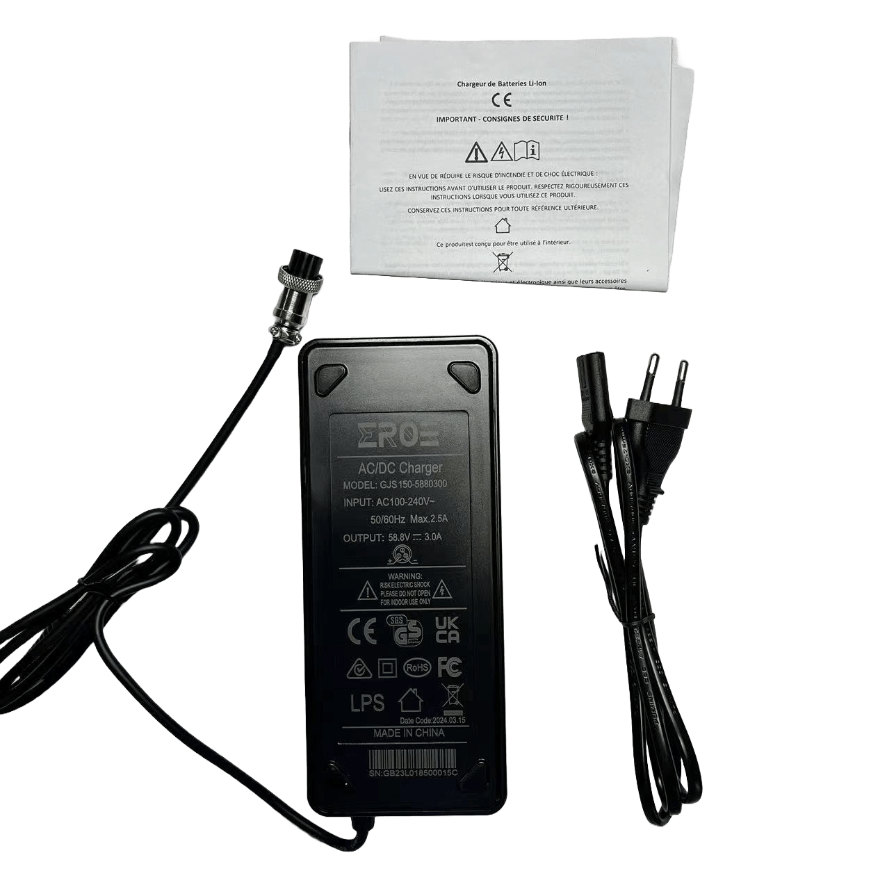 Chargeur Standard pour Trottinette Électrique Weebot Omaha
