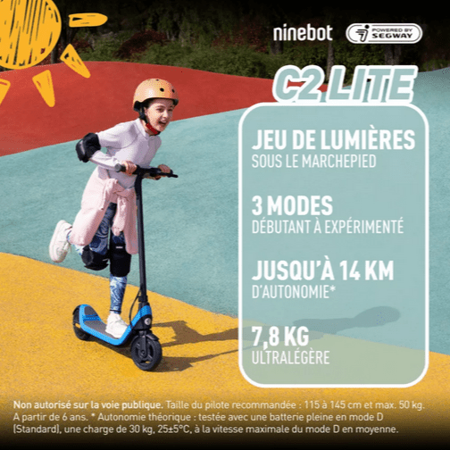 Trottinette Électrique Enfant Ninebot C2 Lite : Fiable et Agréable - Weebot