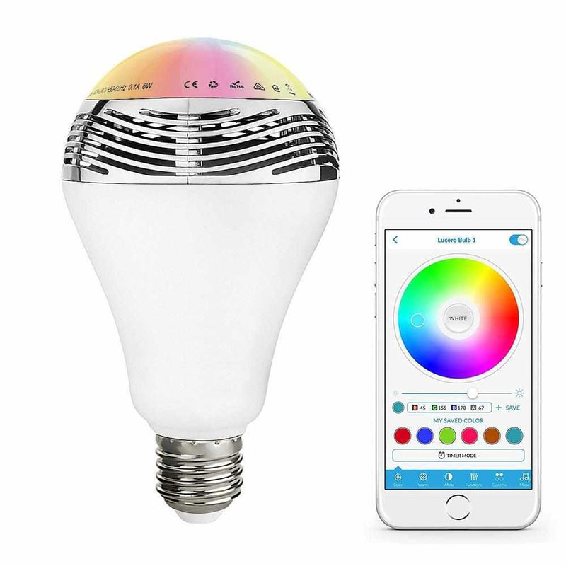 Ampoule Bluetooth LED,2 EN 1 Lampe,Couleurs E27 Enceinte Musique